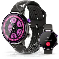 OUKITEL BT60 Smartwatch Damen,1,32" HD Amoled Touchscreen Uhr, 100+ Sportmodi Fitnessuhr, Bluetooth 5.2, 5ATM Wasserdicht Smart mit Schrittzähler Schlafmonitor Pulsuhr für iOS Android Schwarz