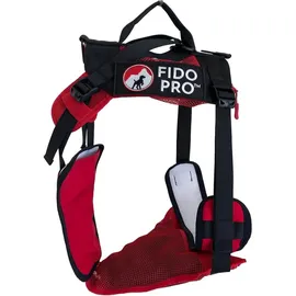 fido pro PANZA Hundegeschirr mit integrierter Rettungsschlinge (One Size, Hund), Halsband + Leine