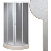 Forte ABGERUNDETE ECK RUNDDUSCHKABINE 90X90CM IN ACRYL MIT 2 SCHIEBETÜREN CRILEX