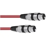 Omnitronic XLR Verbindungskabel 1x XLR-Stecker 3 polig - 1x XLR-Buchse 3 polig 1,50m Rot (30220900)
