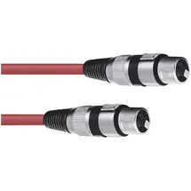 Omnitronic XLR Verbindungskabel 1x XLR-Stecker 3 polig - 1x XLR-Buchse 3 polig 1,50m Rot (30220900)