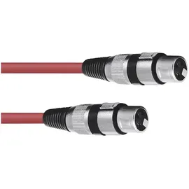 Omnitronic XLR Verbindungskabel 1x XLR-Stecker 3 polig - 1x XLR-Buchse 3 polig 1,50m Rot (30220900)
