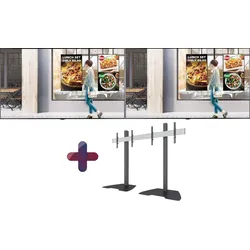 LG 2x 49XS2E-B Digital Signage Schaufenster Displays 124,5cm 49 Zoll + Neomounts NMPRO-S21 Dual Standfuß