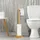 Relaxdays Toilettenpapierhalter stehend, Bambus, ohne Bohren, Ersatzrollenhalter Toilettenpapier, 71,5x23,5x19 cm, Natur