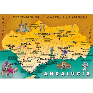 Magnet Karte Andalusien