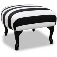 Casa Padrino Luxus Sitzhocker Schwarz / Weiß Streifen /