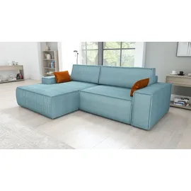 mebloland Ecksofa TOR mit Schlaffunktion. Farbe: Lagoon. - Blau