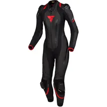 SHIMA Miura RS Damen 1-Teiler Motorrad Lederkombi, schwarz-rot, Größe 42