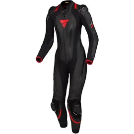 SHIMA Miura RS Damen 1-Teiler Motorrad Lederkombi, schwarz-rot, Größe 42