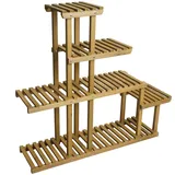 Mendler Pflanzregal HWC-L71 95 x 105 x 25 cm Braun