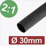 Quadrios 24CA273 Schrumpfschlauch ohne Kleber Schwarz 30mm 15mm Schrumpfrate:2:1 Meterware