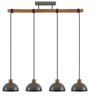 LINDBY Durbis 4-flg. 116 cm Holz grau