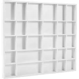Creative Deco Weiße Setzkasten Holz Holztablett 28 Fächer | 44,5 x 40 x 3 cm | Bemalen Holz Sortierung Speicherregal Box Drucker | Perf...