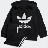 Adidas Trainingsanzug ADIDAS ORIGINALS "HOODIE SET" Gr. 98, schwarz Kinder Sportanzüge