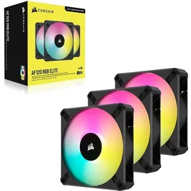 Corsair AF Series iCUE AF120 RGB Elite Triple Fan Kit, schwarz, 3er-Pack, LED-Steuerung, 120mm (CO-9050154-WW)