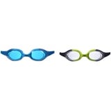 ARENA Kinder Unisex Training Wettkampf Schwimmbrille Spider Junior, Blue-Lightblue-Blue (78), One Size & Kinder Unisex Training Wettkampf Schwimmbrille Spider Junior, Navy-Clear-Citronella, One Size