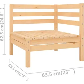 vidaXL 10-tlg. Garten-Lounge-Set Massivholz Kiefer