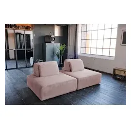 KAWOLA Hocker WIOLO SOFT Sitzelement für Modulsofa Cord rosa