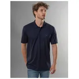 TRIGEMA Poloshirt TRIGEMA "TRIGEMA Poloshirt DELUXE Piqué", Herren, Gr. XL, blau (navy), 100% Baumwolle, Basic, Shirts