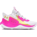 Under Armour Jet '23 Basketballschuhe Kinder 106 - white/vivid magenta/metallic gold 6.5