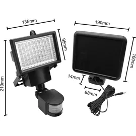 Maclean Brackets Maclean MCE442 Solarlampen LED Strahler mit Bewegungssensor Flutlichtstrahler Solar Wandleuchte Dämmerungssensor Solarleuchte IP44 6W 360 Lumen 6000K (1 x Stück)