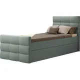 Meblito Boxspringbett Einzelbett Kalamark Mini Ergonomischer Schlafkomfort Jugendbett Schlafzimmer Bett Bettkasten Topper Matratze 80x200 cm Soro 3... - Grün