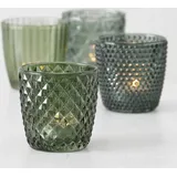 Boltze Teelichthalter Marilu Glas grün