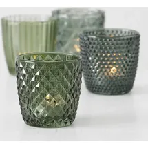Boltze Teelichthalter Marilu Glas grün