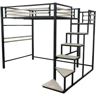 Habitat et Jardin Hochbett aus Metall mit Treppe Lena - 140 x 200 cm - Schwarz