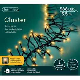 Lumineo LED-Lichterkette Cluster 5,5 m Schwarz