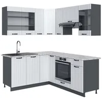 Vicco Winkelküche Fame-Line L-Form 160 x 190 cm Weiß