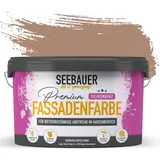 SEEBAUER diy Silikonharz-Fassadenfarbe Braun 2,5L für Außen (No. 608 Hazel Eyes) Selbstreinigende Fassadenfarbe mit Lotuseffekt - Geeignet für Putz, Mauerwerk und Beton