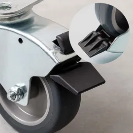 Wiltec Lenkrolle 75mm mit Kunststoffrad, Bremse und Anbauplatte Transportrolle bis 75kg leiser Lauf Möbelrolle Laufrolle Möbel-Lenkrolle