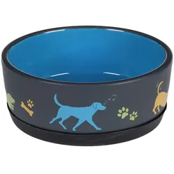 Futternapf Cori Rund Dunkelgrau & Blau