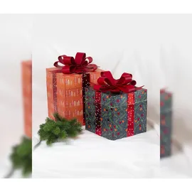 Décopatch Pappmaché Set mit 2 viereckigen Geschenkboxen 26 x 26 x 27 cm und 26 x 26 x 32,5 cm 2-tlg. braun