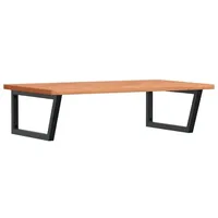 VidaXL Waschbeckenregal Wandmontage Stahl und Massivholz Buche