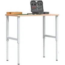 vidaXL Werkbank 100x60x(71,5-98) cm Massivholz Buche Rechteckig