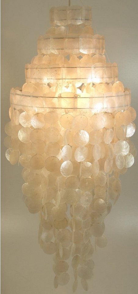 Guru-Shop Deckenleuchten Deckenlampe, Muschelleuchte aus hunderten.., Leuchtmittel nicht inklusive weiß 41 cm x 91 cm x 41 cm