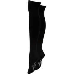 Paolo Renzo® Damen Baumwoll Overknees mit Anti-Rutsch-Bund 3 Paar - Größe 36/41 - Dunkelgrau