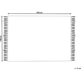 Beliani Afrin Filzkugelteppich 140 x 200 cm Beige