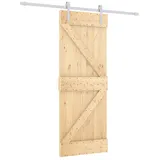 vidaXL Schiebetür rechts 80 x 210 cm Braun/Weiß