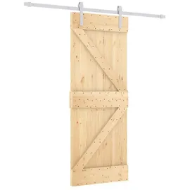 vidaXL Schiebetür rechts 80 x 210 cm Braun/Weiß