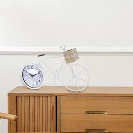 Wellhome - Tischuhr, Fahrraddesign Metall, 33,5x8x23,5cm