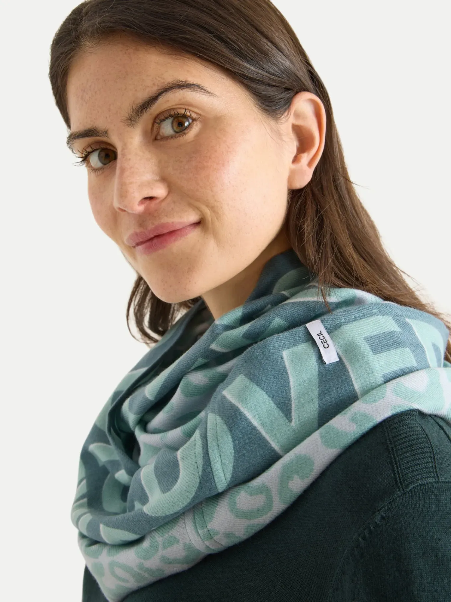 Loop Schal mit Print Blau