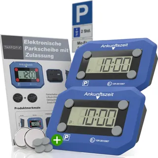 Tarpofix® 2X Elektronische Parkscheibe mit Zulassung | Digitale Parkscheibe mit Zulassung nach StVO | Parkuhr elektronisch mit Zulassung | Automatische Parkscheibe zugelassen | Parkscheiben fürs Auto