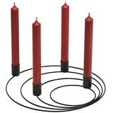 Spiralförmiger Adventskranz Kerzenhalter Schwarz Metall Ø 27 cm – Moderner Kerzenring für 4 Stabkerzen – Minimalistische Weihnachtsdeko Adventsdekoration
