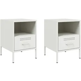 vidaXL Nachtschrank 2 Stk. 36 x 39 x 50,5 cm Weiß