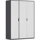 Rauch Drehtürenschrank RAUCH "Kleiderschrank Schrank Garderobe Wäscheschrank NARAI viel Stauraum", grau (graumetallic, alpinweiß), B:140cm H:194cm T:53cm, Holzwerkstoff, Schränke, Drehtürenschrank, Griffausfräsungen für eine grifflose Optik TOPSELLER MADE IN