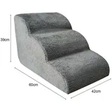 GARRYFIZH Tierbett Hundetreppe 3-Stufige Haustiertreppe Hundetreppe für Kleine Hunde, Abnehmbar und waschbar grau