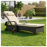 Melko Gartenliege Sonnenliege Gartenliege Polyrattan inkl. Kissen&Kopfstütze Saunaliege, Stück, 1 St., Liege, Mehrfach verstellbar schwarz